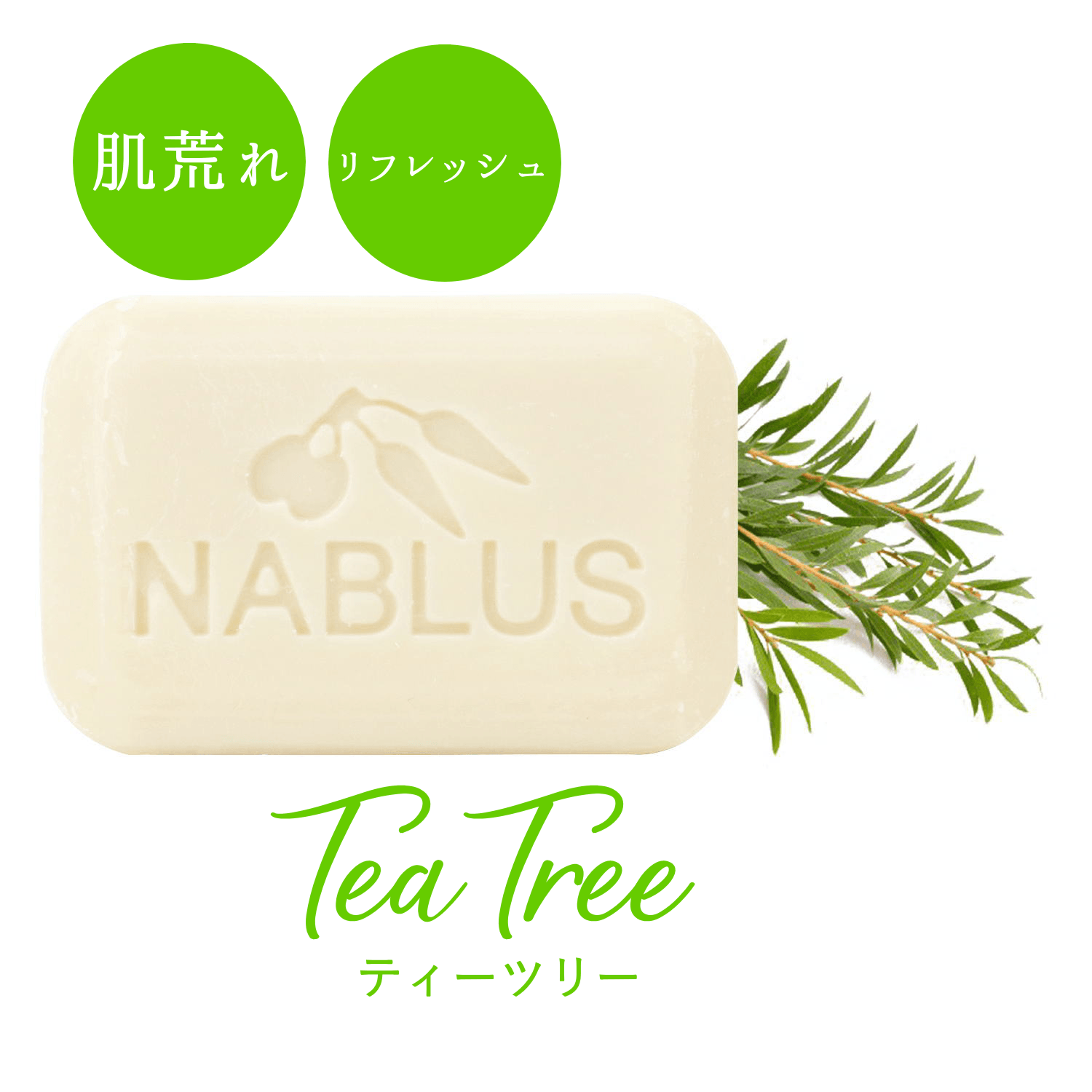 NABLUS SOAP ナーブルスソープ 無添加 完全オーガニック石鹸（ティーツリー）肌荒れ・リフレッシュ 100g - YOUR ORGANICS